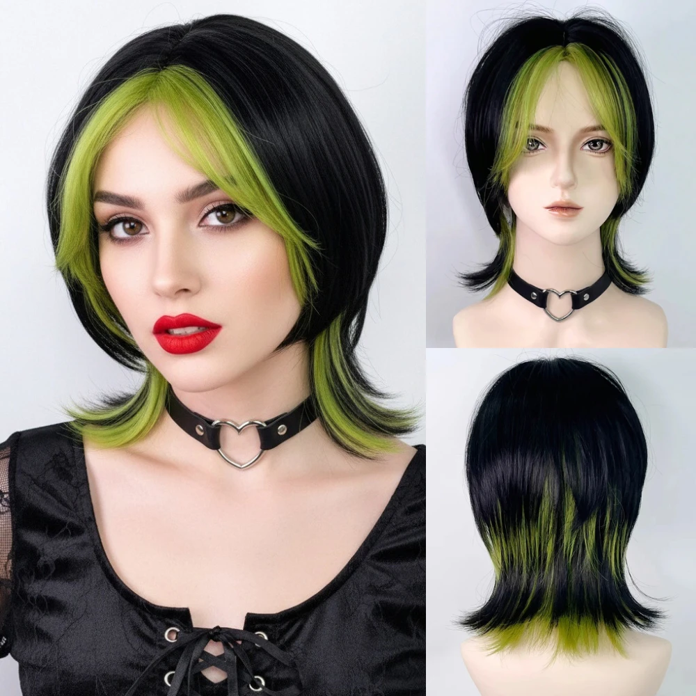 Women Short Straight Cosplay Wig Green Ombre Black Natural Synthetic Heat Resistant Hair Wig
Women Short Straight Cosplay Wig Green Ombre Black Natural Synthetic Heat Resistant Hair Wig