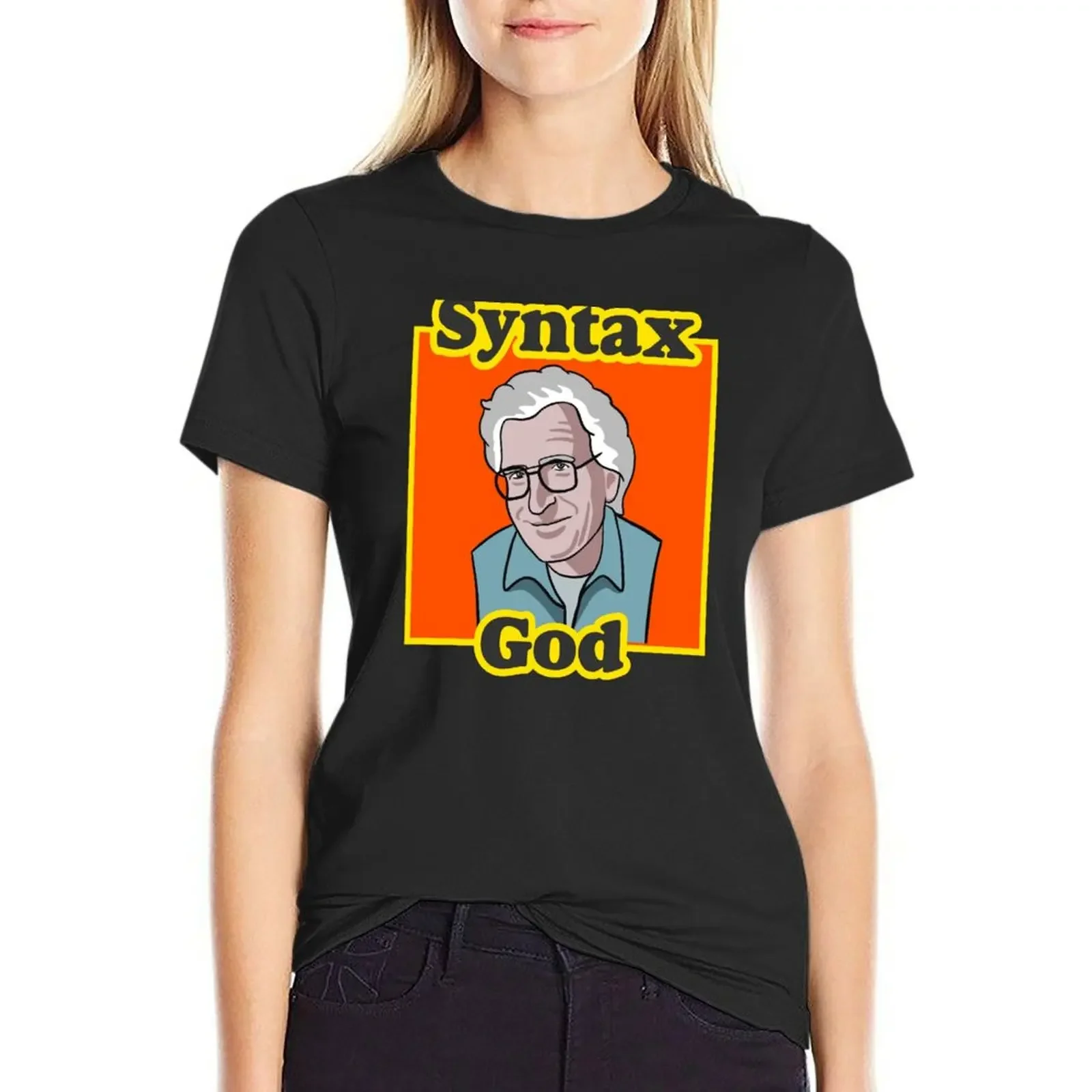 Noam Chomsky - Syntax God T-shirt vintage clothes korean fashion cute t-shirts for Women
Noam Chomsky - Syntax God T-shirt vintage clothes korean fashion cute t-shirts for Women