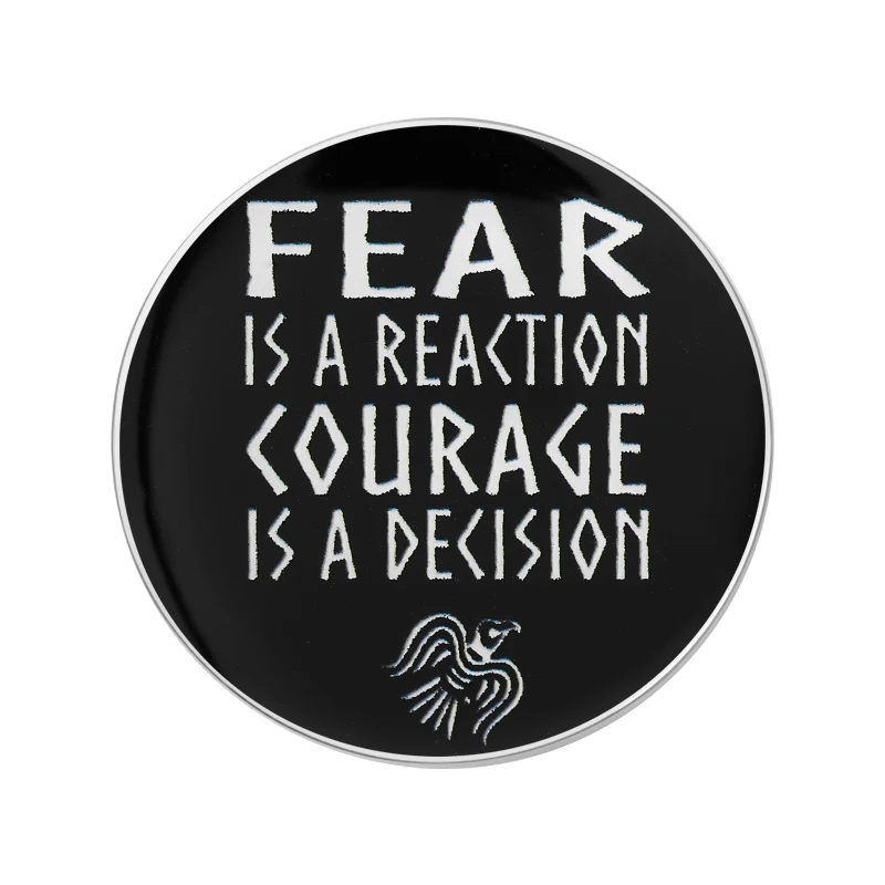 FEAR IS A REACTION COURAGE IS A DECISION Brooch UV Printing Pins Positive Motivational Quotes Brooches Lapel Badge Jewelry Gifts
FEAR IS A REACTION COURAGE IS A DECISION Brooch UV Printing Pins Positive Motivational Quotes Brooches Lapel Badge Jewelry Gifts