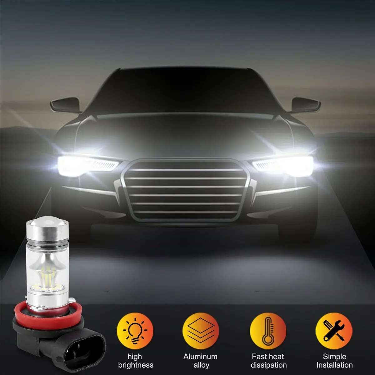 2X H8 H11 H16 6000K White 100W High Power LED Fog Light Driving Bulb Main in Car Light
2X H8 H11 H16 6000K White 100W High Power LED Fog Light Driving Bulb Main in Car Light