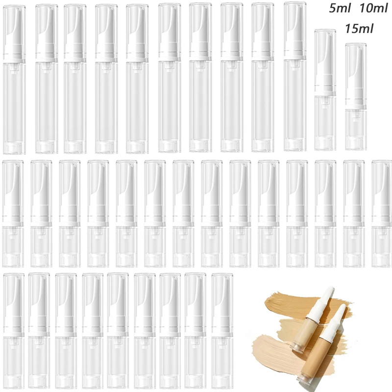 50Pcs 5ml/10ml/15ml Mini Clear Vacuum Pump Bottles Refillable Travel Bottle Sample Containers For Eye Cream Liquid Foundation
50Pcs 5ml/10ml/15ml Mini Clear Vacuum Pump Bottles Refillable Travel Bottle Sample Containers For Eye Cream Liquid Foundation