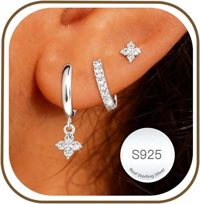 3 Pairs Earrings Gifts Sterling Silver Stud Hoops Earrings for Women Hypoallergenic 14K Gold Hoop
3 Pairs Earrings Gifts Sterling Silver Stud Hoops Earrings for Women Hypoallergenic 14K Gold Hoop