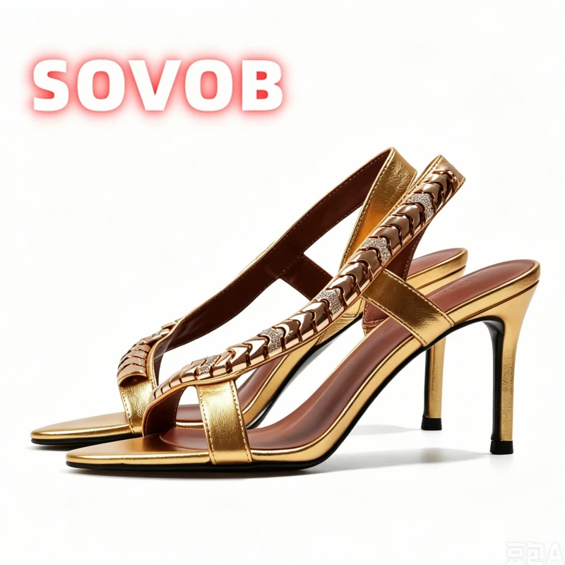 Elegant Slingback Heels with Gold Chain Accent, Women's Pointed Toe Stiletto Sandals,Rhinestone Side Hollow Open Toe Sandals
Elegant Slingback Heels with Gold Chain Accent, Women's Pointed Toe Stiletto Sandals,Rhinestone Side Hollow Open Toe Sandals
