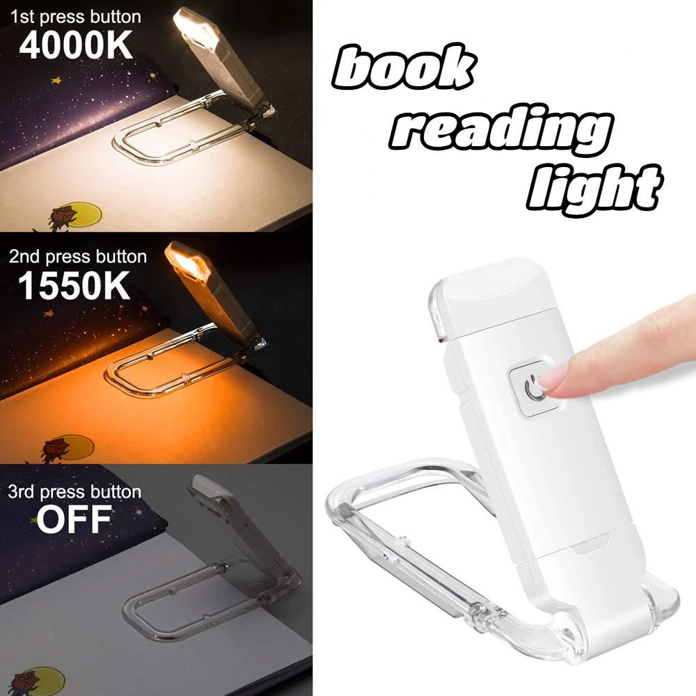 Book Reading Light USB Rechargeable Brightness Adjustable LED Clip-on Night Light Eye Protection Bookmark Desk Lamp for Reader
Book Reading Light USB Rechargeable Brightness Adjustable LED Clip-on Night Light Eye Protection Bookmark Desk Lamp for Reader