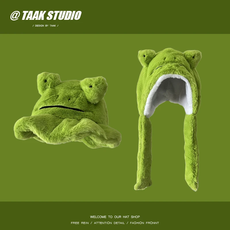 Korean Cute Frog Thickened Plush Bomber Hat Female Winter Warm Funny Ear Hat Show Face Small Bucket Hat Men
Korean Cute Frog Thickened Plush Bomber Hat Female Winter Warm Funny Ear Hat Show Face Small Bucket Hat Men