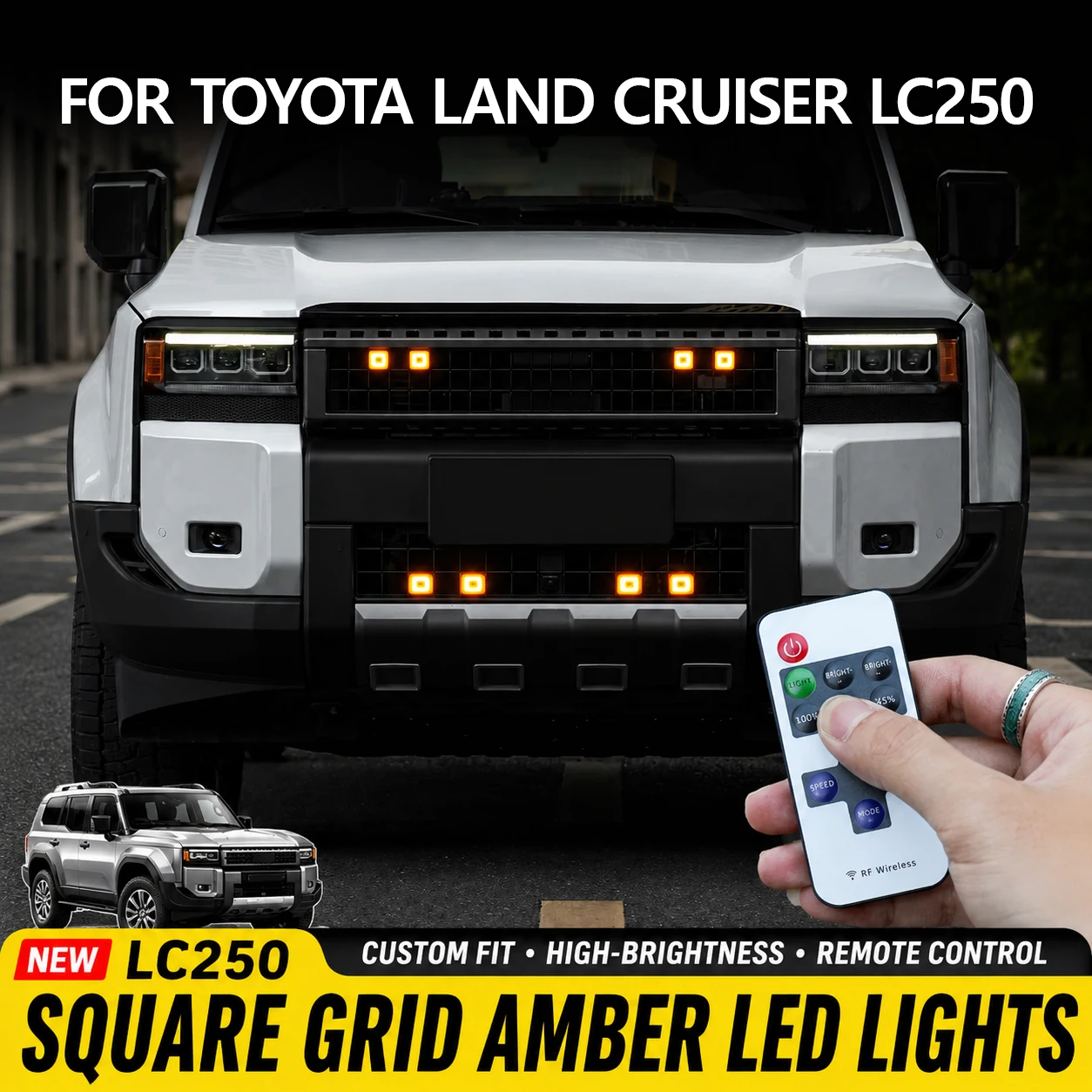 FOR TOYOTA LAND CRUISER LC250 Front Grille Lights Running Warning Light Vehicle Specific Warning Daytime Running LED Grille
FOR TOYOTA LAND CRUISER LC250 Front Grille Lights Running Warning Light Vehicle Specific Warning Daytime Running LED Grille
