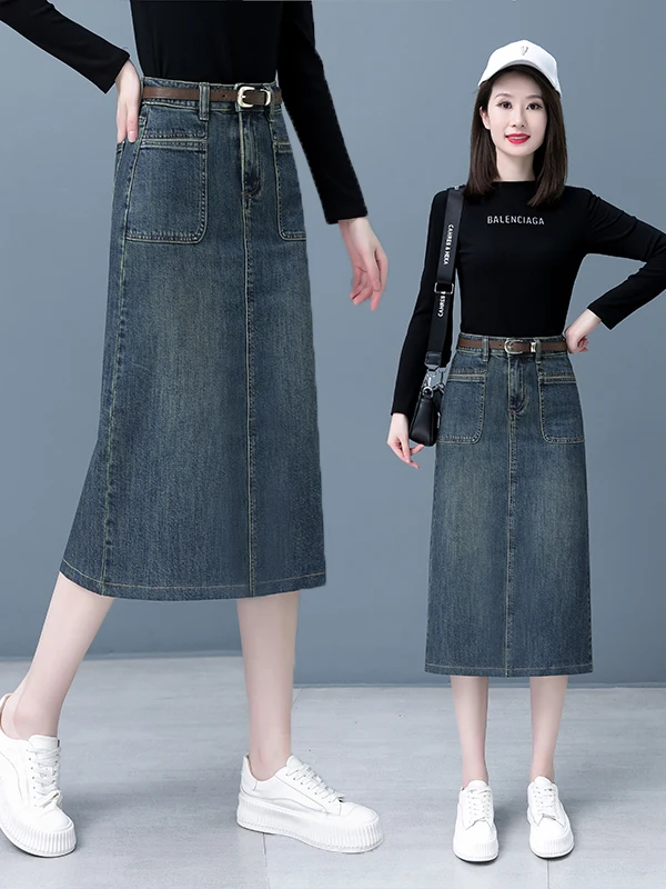 High Waist A-Line Skirt Women's Denim Skirts Pear ape plus Size Slimming Mid-Length Skirts Girls' Skirts
High Waist A-Line Skirt Women's Denim Skirts Pear ape plus Size Slimming Mid-Length Skirts Girls' Skirts