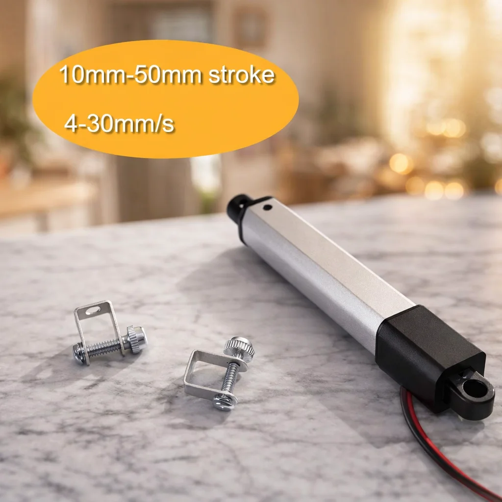 Waterproof Electric Motor Linear Actuator (6V/12V) with Mounting Brackets, 10mm/21mm/30mm/50mm Stroke, 30N/60N/90N/150N
Waterproof Electric Motor Linear Actuator (6V/12V) with Mounting Brackets, 10mm/21mm/30mm/50mm Stroke, 30N/60N/90N/150N