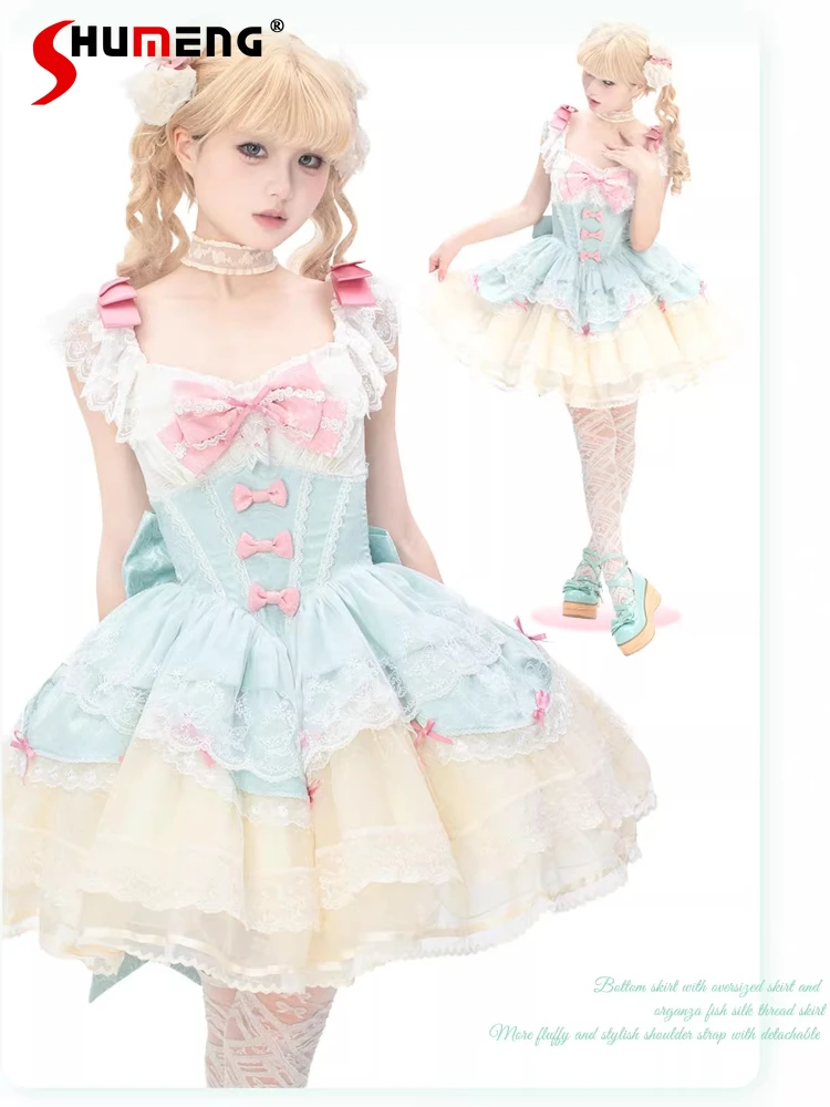 Original Elegant Ballet Style Princess Party Dress 3D Big Bow Trailing Sweet Kawaii High Waist Puffy Lolita JSK Dress for Women
Original Elegant Ballet Style Princess Party Dress 3D Big Bow Trailing Sweet Kawaii High Waist Puffy Lolita JSK Dress for Women