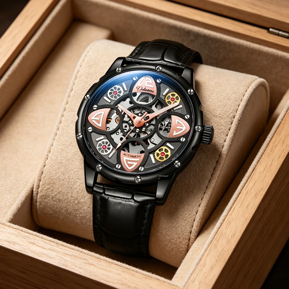 New Fashion Skeleton Mechanical Watch Men Leather Strap Sports Waterproof HD Luminous Luxury Automatic Watches Mens Relogio
New Fashion Skeleton Mechanical Watch Men Leather Strap Sports Waterproof HD Luminous Luxury Automatic Watches Mens Relogio