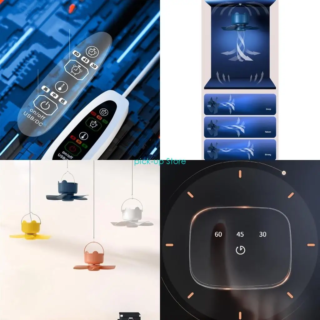 Q5WA 7'' Hanging Fan Optional Timing Canopy Fan 3 Speed USB Ceiling Fan for Bedside
Q5WA 7'' Hanging Fan Optional Timing Canopy Fan 3 Speed USB Ceiling Fan for Bedside