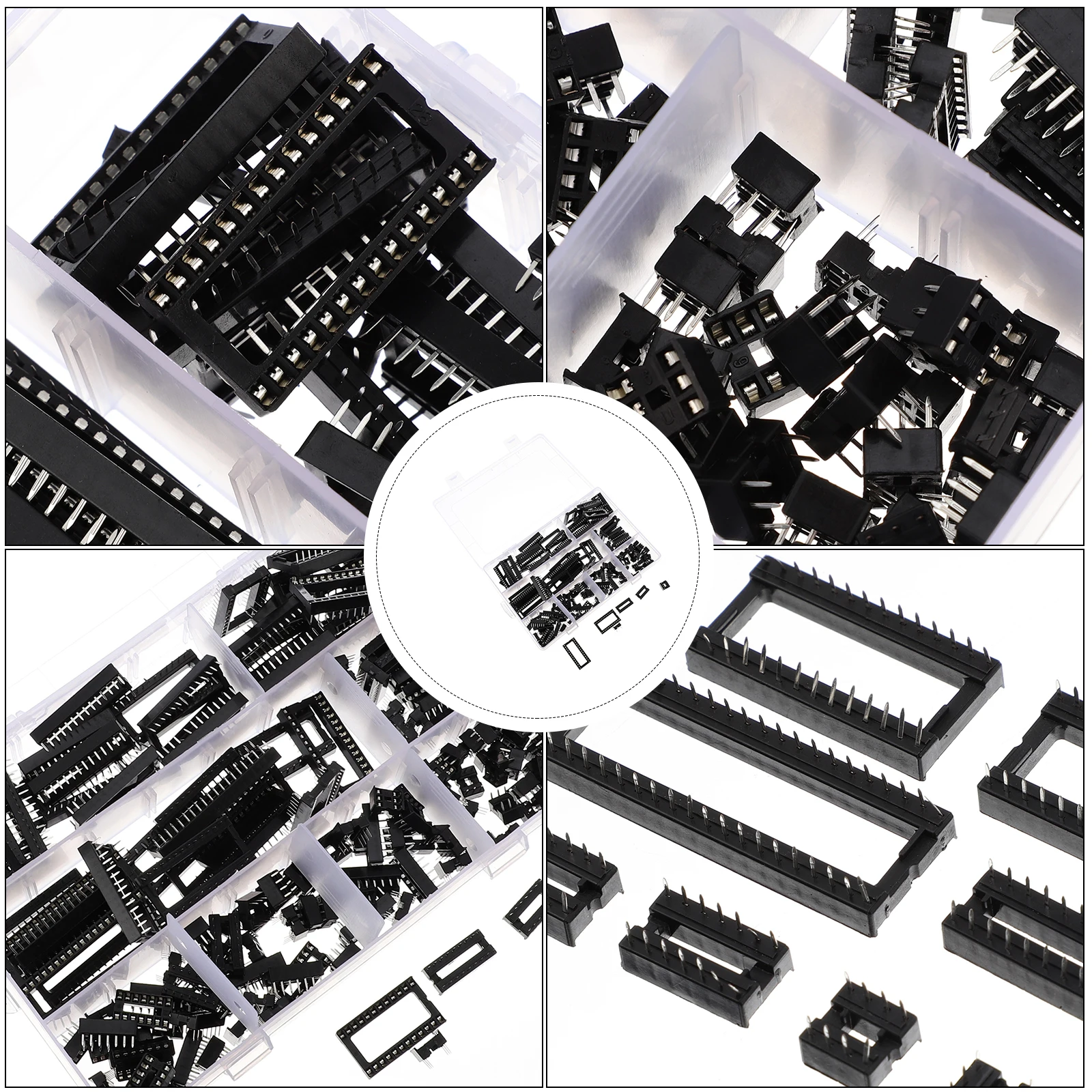 150pcs IC Socket Adaptor DIP Solder Type Abs Double Row IC Chip Socket Connection Integrated Circuit Pin Terminal
150pcs IC Socket Adaptor DIP Solder Type Abs Double Row IC Chip Socket Connection Integrated Circuit Pin Terminal
