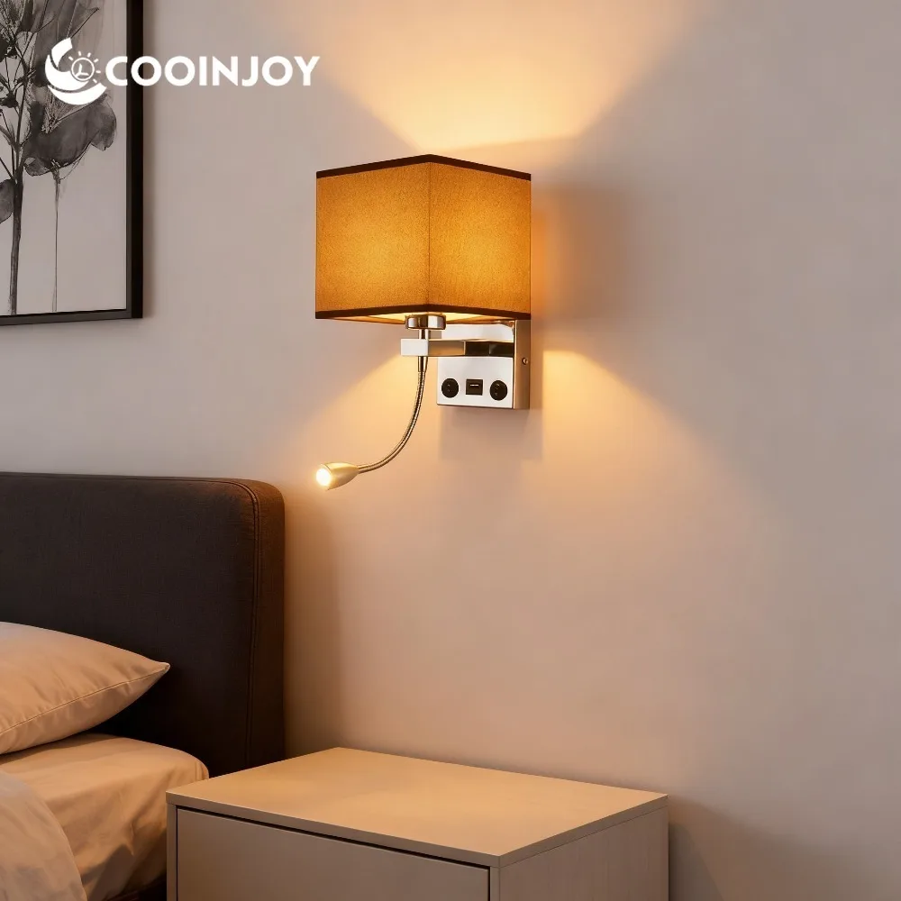 Современный светодиодный настенный светильник JOYINLED с выключателем, USB-зарядкой, тканевым абажуром, ретро-бра для чтения, для кабинета, спальни, отеля, прикроватное освещение
Современный светодиодный настенный светильник JOYINLED с выключателем, USB-зарядкой, тканевым абажуром, ретро-бра для чтения, для кабинета, спальни, отеля, прикроватное освещение