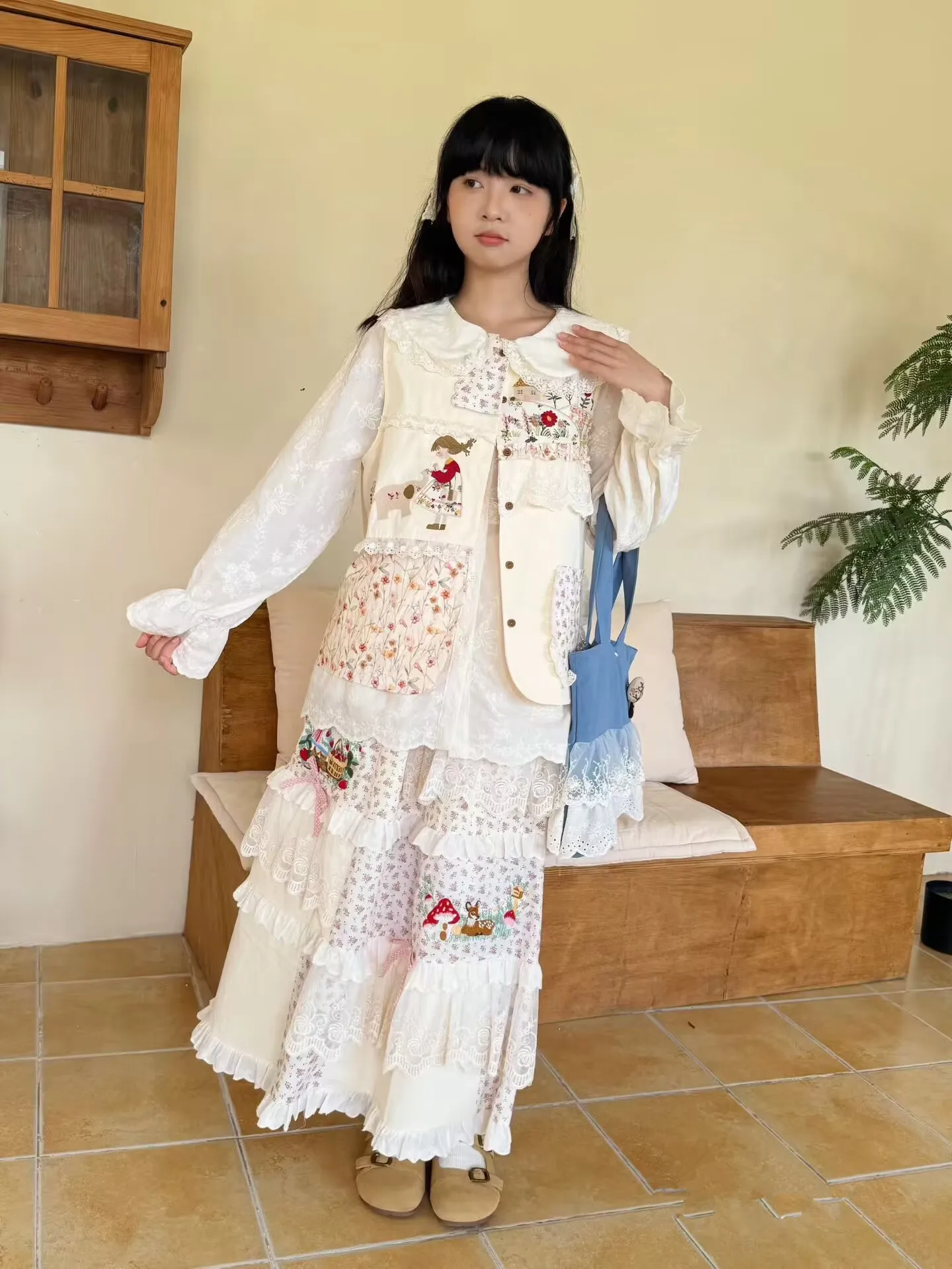 Women Vintage Cotton Embroidery Elastic Waist Patchwork Casual Japanese Mori Girl A-Line Skirt Blouse Vest
Women Vintage Cotton Embroidery Elastic Waist Patchwork Casual Japanese Mori Girl A-Line Skirt Blouse Vest