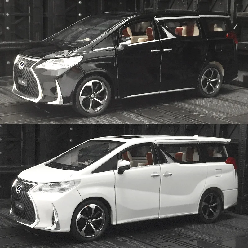 1:24 Simulated Lexus LM300H alloy model doors on both sides that can be opened, and the front hood and trunk door can be opened
1:24 Simulated Lexus LM300H alloy model doors on both sides that can be opened, and the front hood and trunk door can be opened