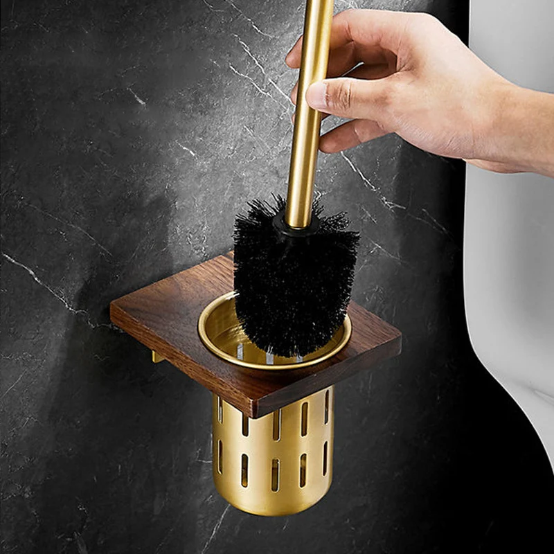 Brushed Gold Toilet Brush Holder Walnut and Aluminum Bathroom Cleaning Brush Household For Bathroom Floor Cleaning Parts
Brushed Gold Toilet Brush Holder Walnut and Aluminum Bathroom Cleaning Brush Household For Bathroom Floor Cleaning Parts