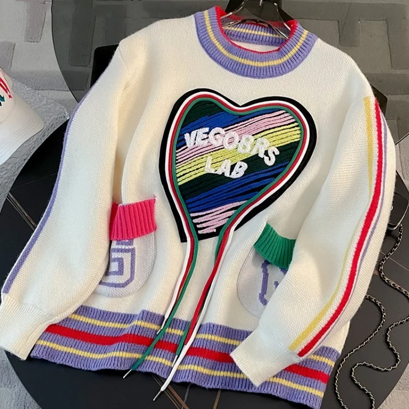 Korean Brand Y2K Sweater Winter Oversize Pullover Cute Colors Love Tassels Decoration Knitted Jumper Tops Sweet Women Streetwear
Korean Brand Y2K Sweater Winter Oversize Pullover Cute Colors Love Tassels Decoration Knitted Jumper Tops Sweet Women Streetwear