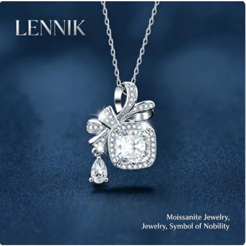LENNIK S925 Silver Mozzarella Diamond Pendant Bow Square Necklace Women's Premium Clavicle Chain Jewelry
LENNIK S925 Silver Mozzarella Diamond Pendant Bow Square Necklace Women's Premium Clavicle Chain Jewelry