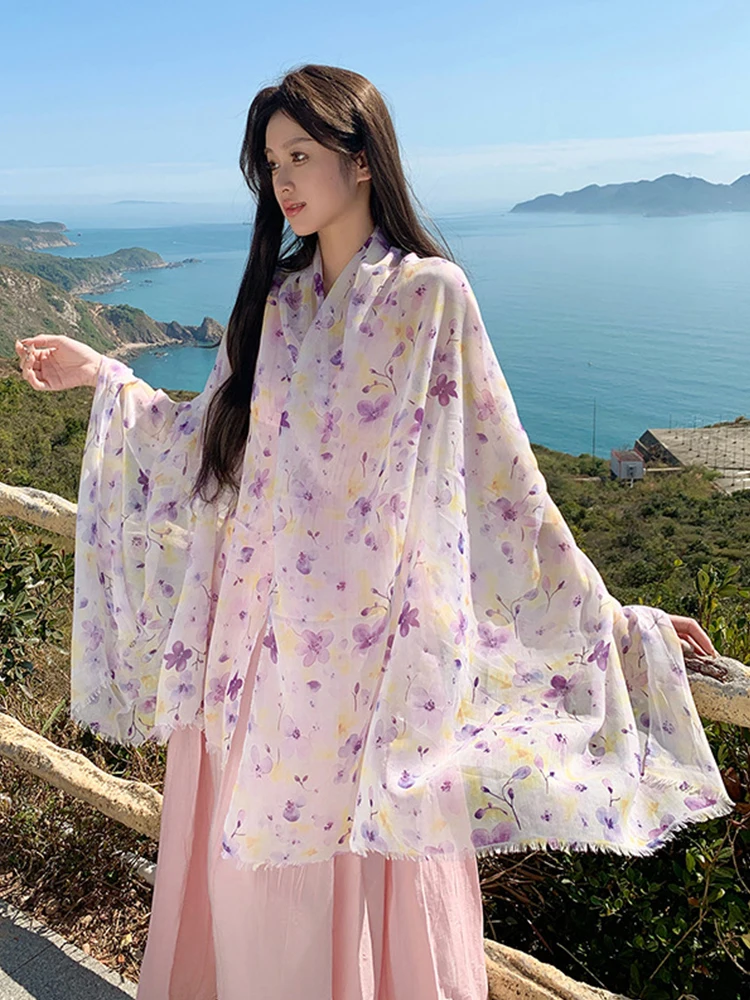 New Elegant Sweet Floral Print Women Silk Scarf Beach Thin Wrap Shawl Sunscreen Bandanas Hijab Mujer Scarve Pareo Casual Fashion
New Elegant Sweet Floral Print Women Silk Scarf Beach Thin Wrap Shawl Sunscreen Bandanas Hijab Mujer Scarve Pareo Casual Fashion