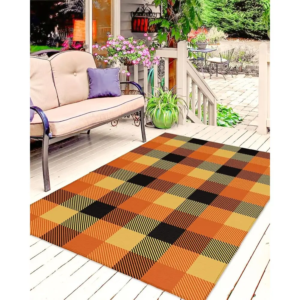 5x8ft Fall Orange Buffalo Plaid Outdoor Rug, Thanksgiving Day Patio Carpet, Washable Deck and Backyard Decor
5x8ft Fall Orange Buffalo Plaid Outdoor Rug, Thanksgiving Day Patio Carpet, Washable Deck and Backyard Decor
