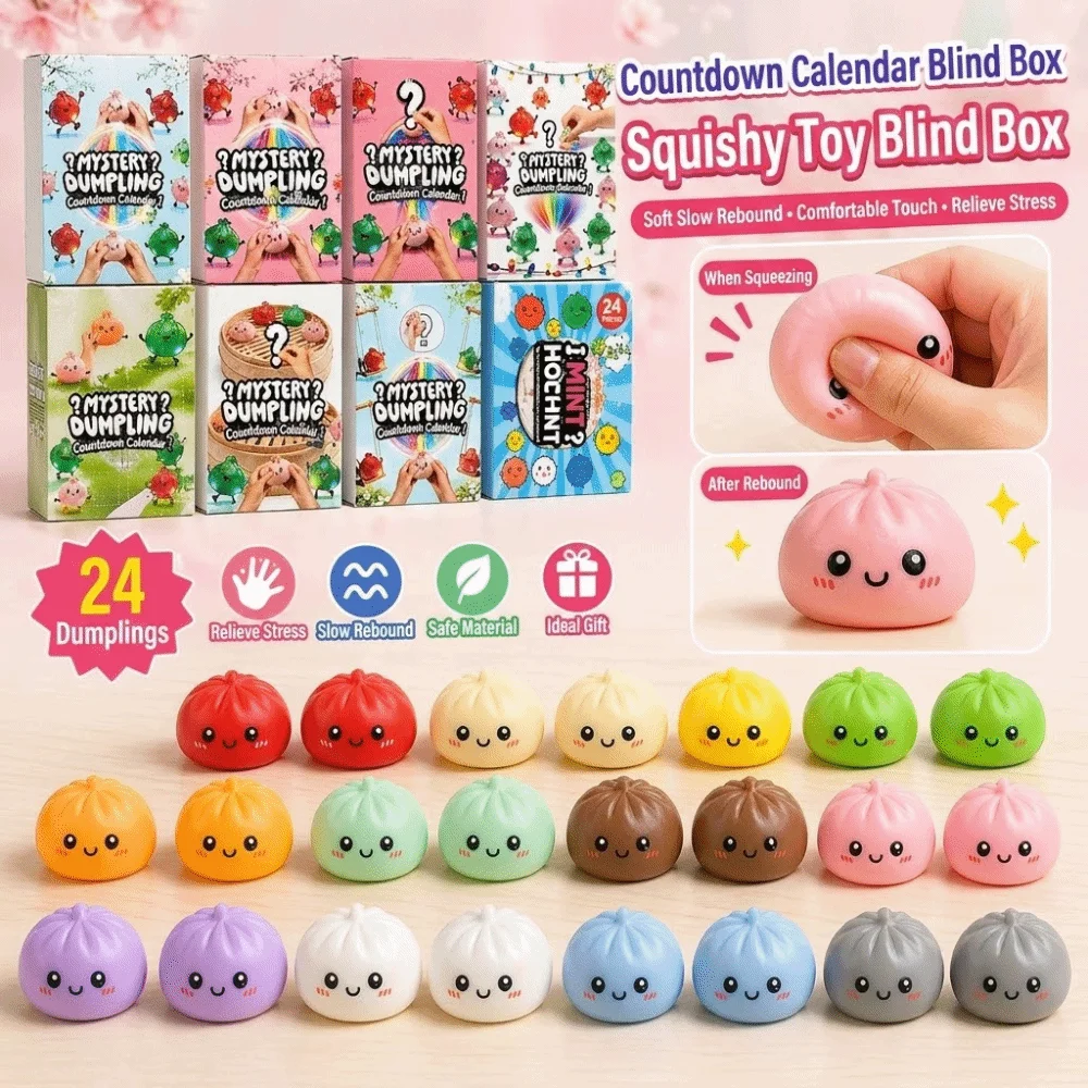Soft Mystery Dumpling Advent Calendar Fidget Slow Resilience 24-Day Countdown Calendar Decompression Anxiety Relief
Soft Mystery Dumpling Advent Calendar Fidget Slow Resilience 24-Day Countdown Calendar Decompression Anxiety Relief