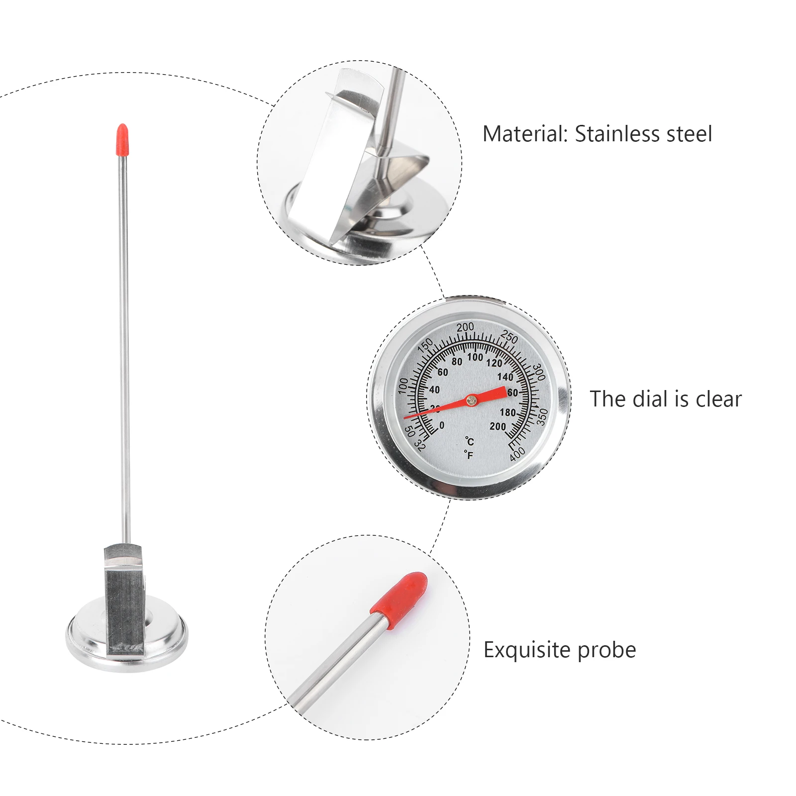 1pc Stainless Steel Bbq Thermometer Barbecue Tool Grilling Supplies Waterproof Bimetal Food Thermometer For Cooking Baking Meat
1pc Stainless Steel Bbq Thermometer Barbecue Tool Grilling Supplies Waterproof Bimetal Food Thermometer For Cooking Baking Meat