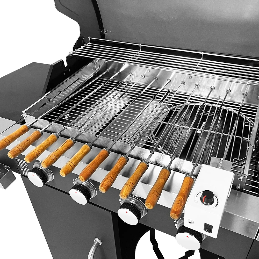 Adjustable Stainless Steel Brazilian Rotisserie Grill Kit, Rotating Shish Kebab Skewers for BBQ Mangal, USB Powered Motor
Adjustable Stainless Steel Brazilian Rotisserie Grill Kit, Rotating Shish Kebab Skewers for BBQ Mangal, USB Powered Motor