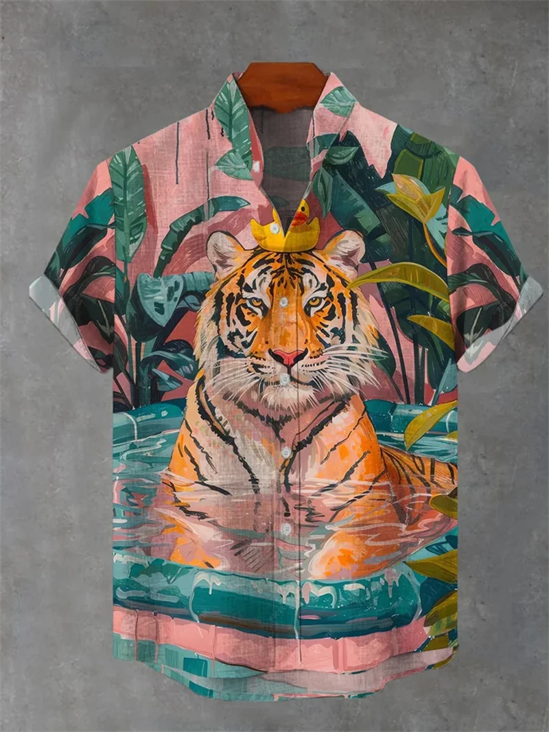 Гавайская мужская повседневная модная рубашка с короткими рукавами и топом на пуговицах с 3D принтом из льна 
Гавайская мужская повседневная модная рубашка с короткими рукавами и топом на пуговицах с 3D принтом из льна