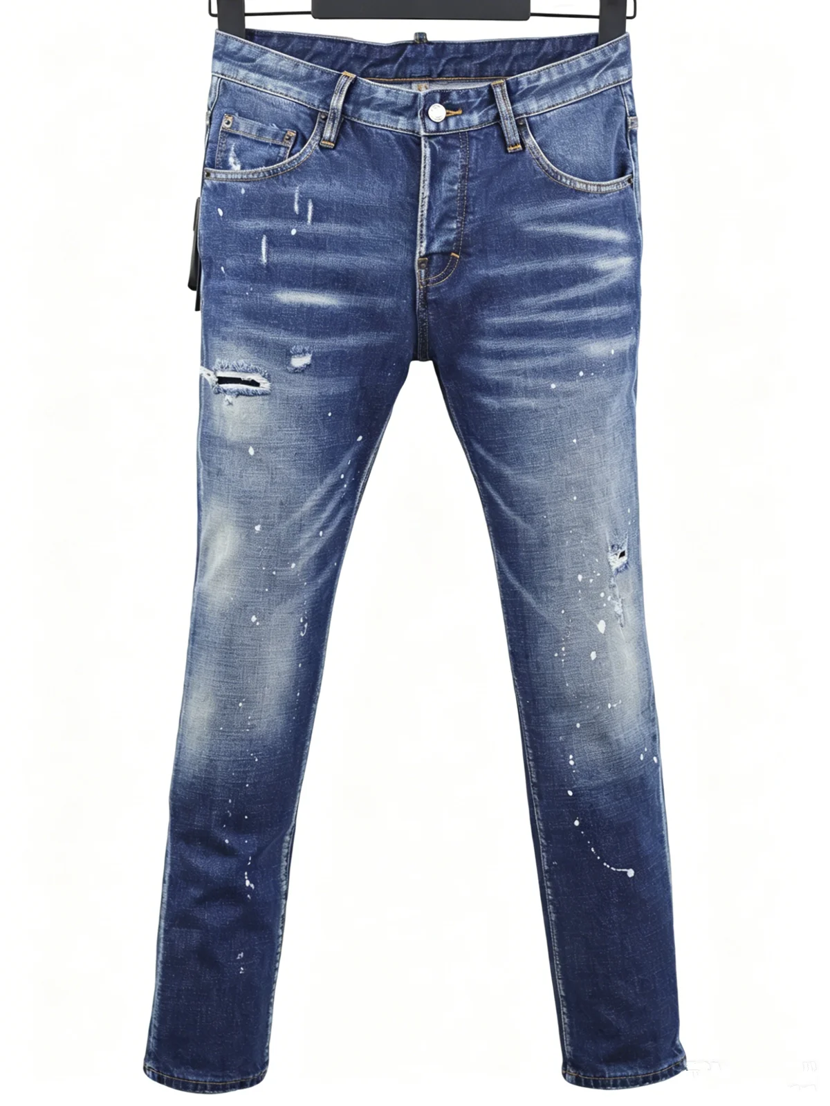 6054 Four Seasons New Men's Washed and Ripped Patch All-Match Micro-Elastic Slim Feet Blue Jeans
6054 Four Seasons New Men's Washed and Ripped Patch All-Match Micro-Elastic Slim Feet Blue Jeans