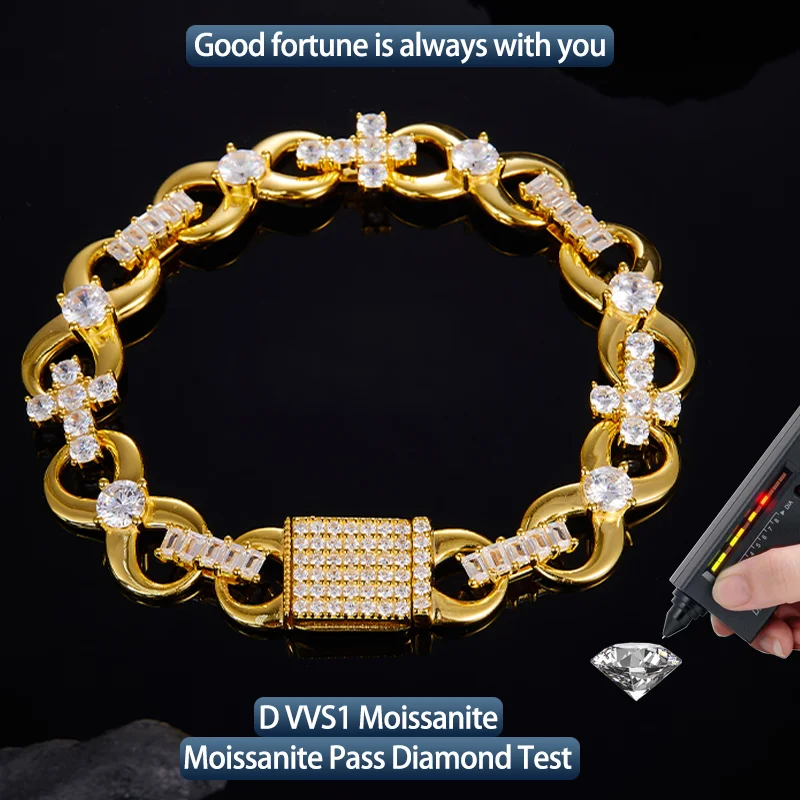 S925 Silver Moissanite HipHop Cuban link Bracelet 4CT D VVS1 Certified Hip Hop Style Jewelry Personalized Bracelet Gift
S925 Silver Moissanite HipHop Cuban link Bracelet 4CT D VVS1 Certified Hip Hop Style Jewelry Personalized Bracelet Gift