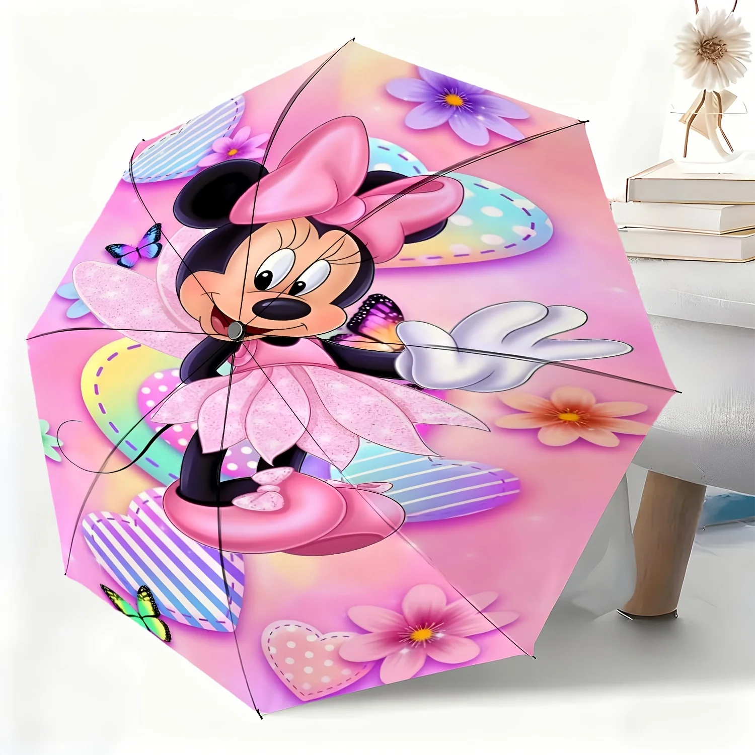 1pc Disney Minnie Mouse Cartoon Character Automatic Umbrella, All-Weather Folding Umbrella Suitable for All Occasions, Portabl
1pc Disney Minnie Mouse Cartoon Character Automatic Umbrella, All-Weather Folding Umbrella Suitable for All Occasions, Portabl