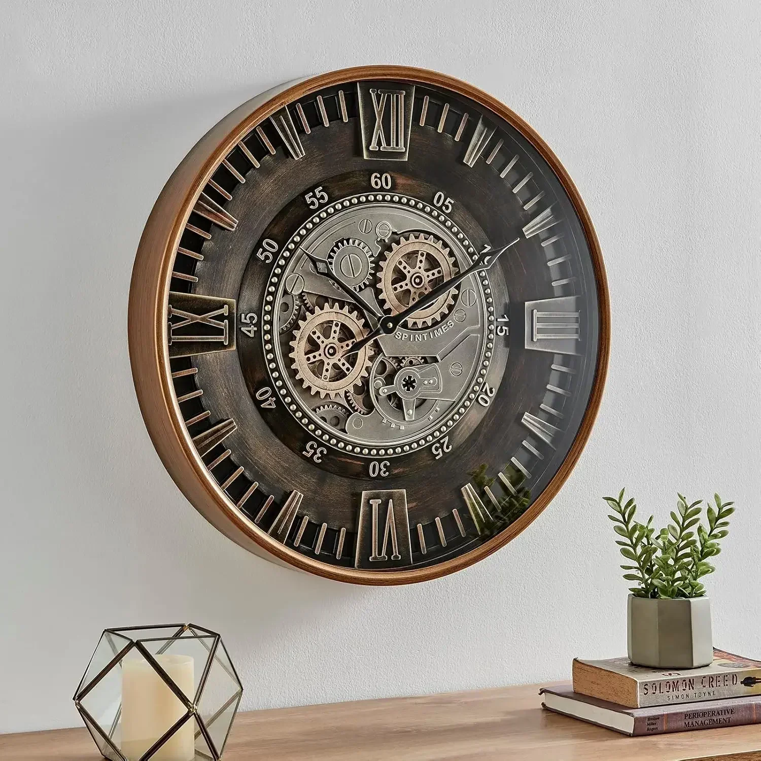 24 Inch Large Moving Gear Wall Clock for Farmhouse Living Room Decor,Vintage Industrial Bronze Gold Metal Wall Clock for Home
24 Inch Large Moving Gear Wall Clock for Farmhouse Living Room Decor,Vintage Industrial Bronze Gold Metal Wall Clock for Home