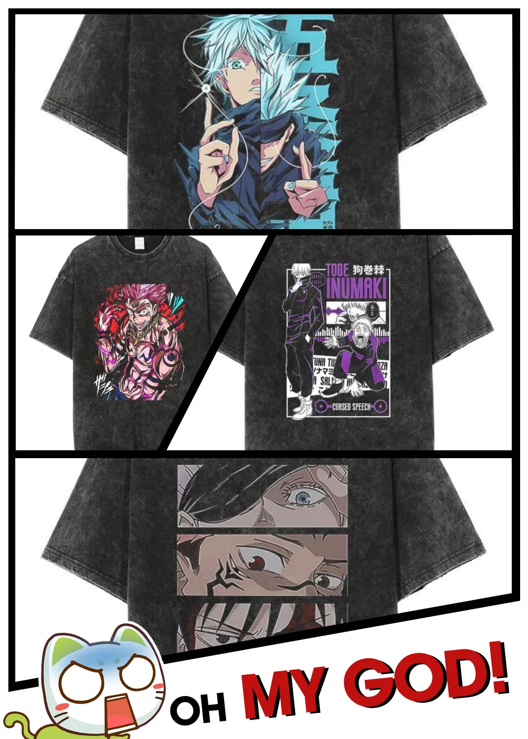 Hot Selling Women Men Ujutsu Kaisen Washed Retro TshirtStreetwear Hip Hop Washed Old Printed Loose T-Shirt Short Sleeve Top
Hot Selling Women Men Ujutsu Kaisen Washed Retro TshirtStreetwear Hip Hop Washed Old Printed Loose T-Shirt Short Sleeve Top