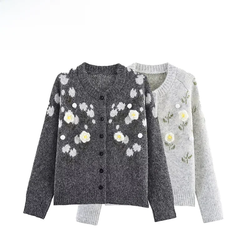 Faionable Knitted Cardigan Women's Top with 3D Flower Decoration Autumn New Sle Versatile Loose Fit Long Sve round Ne
Faionable Knitted Cardigan Women's Top with 3D Flower Decoration Autumn New Sle Versatile Loose Fit Long Sve round Ne
