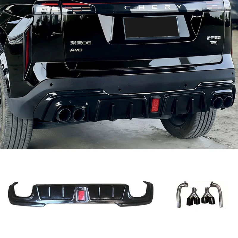 For Jaecoo J7 Rear Bumper Diffuser Bodykit Double Dual Exhaust Pipe With LED Lamp Bodykit Glossy Black Carbon Exterior Upgrade
For Jaecoo J7 Rear Bumper Diffuser Bodykit Double Dual Exhaust Pipe With LED Lamp Bodykit Glossy Black Carbon Exterior Upgrade