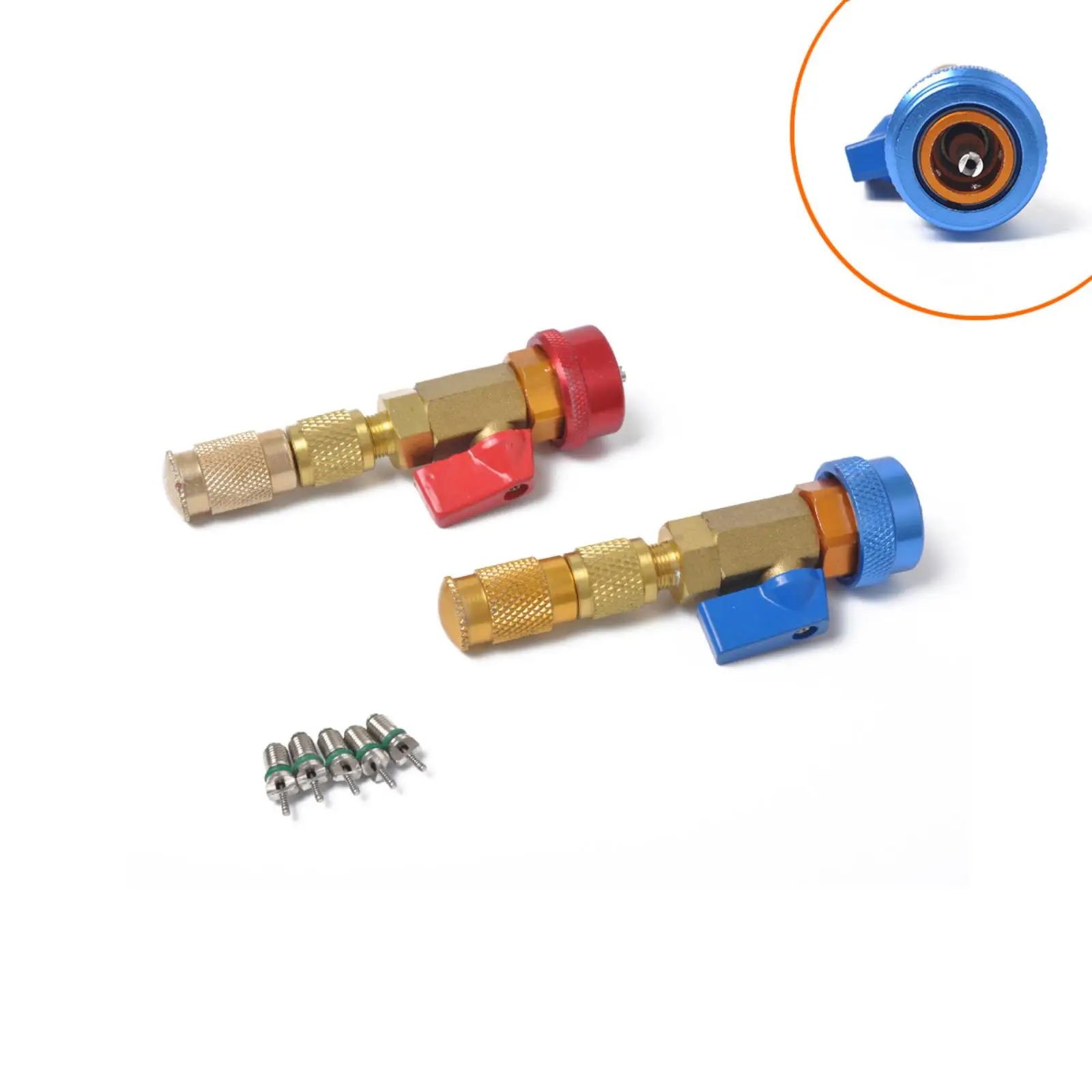 Valve Core Quick Remover Installer Tool Set with 5 Valve Cores Quick Coupler
Valve Core Quick Remover Installer Tool Set with 5 Valve Cores Quick Coupler