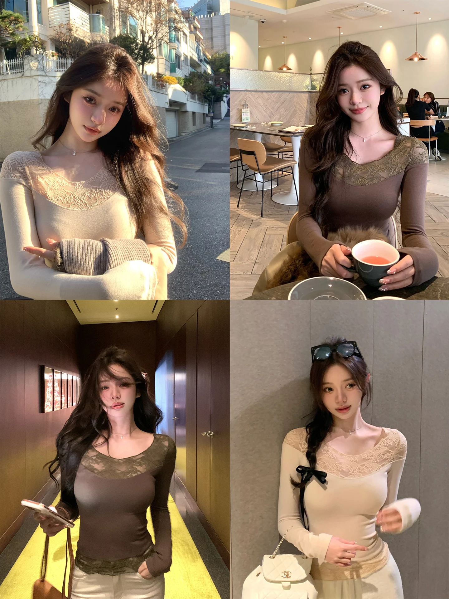 Chen Jin Pure Desire Lace Splicing Base irt Women's Long Sve round Ne T-irt Daily Sle Inner Wear
Chen Jin Pure Desire Lace Splicing Base irt Women's Long Sve round Ne T-irt Daily Sle Inner Wear