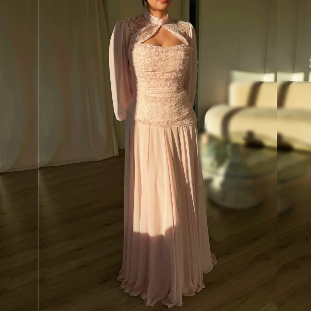 Customized Elegant Evening Dress Lace High Collar A-line Pleat Long Dresses Wedding Party Dress Classic Formal
Customized Elegant Evening Dress Lace High Collar A-line Pleat Long Dresses Wedding Party Dress Classic Formal