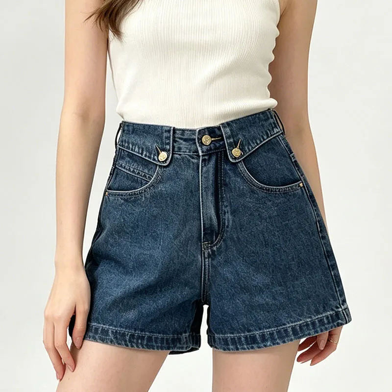 Summer Women High Waist Denim Shorts Vintage Streetwear Lady Loose Straight Short Pants Solid Color Female Wide Leg Shorts
Summer Women High Waist Denim Shorts Vintage Streetwear Lady Loose Straight Short Pants Solid Color Female Wide Leg Shorts