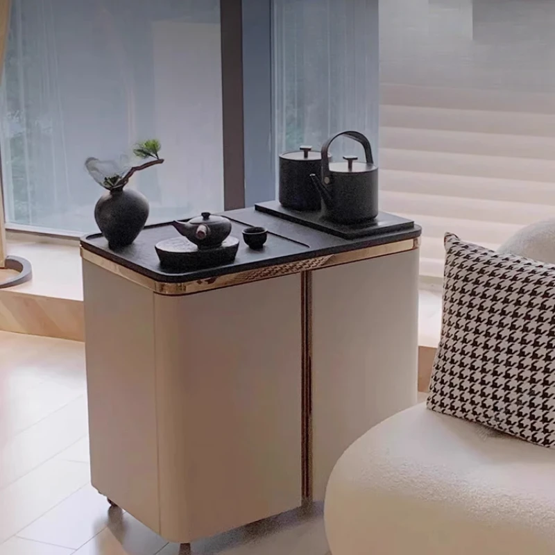 Light luxury balcony household Wujinshi tea table mobile tea table Italian minimalist saddle leather edge cabinet high sense
Light luxury balcony household Wujinshi tea table mobile tea table Italian minimalist saddle leather edge cabinet high sense