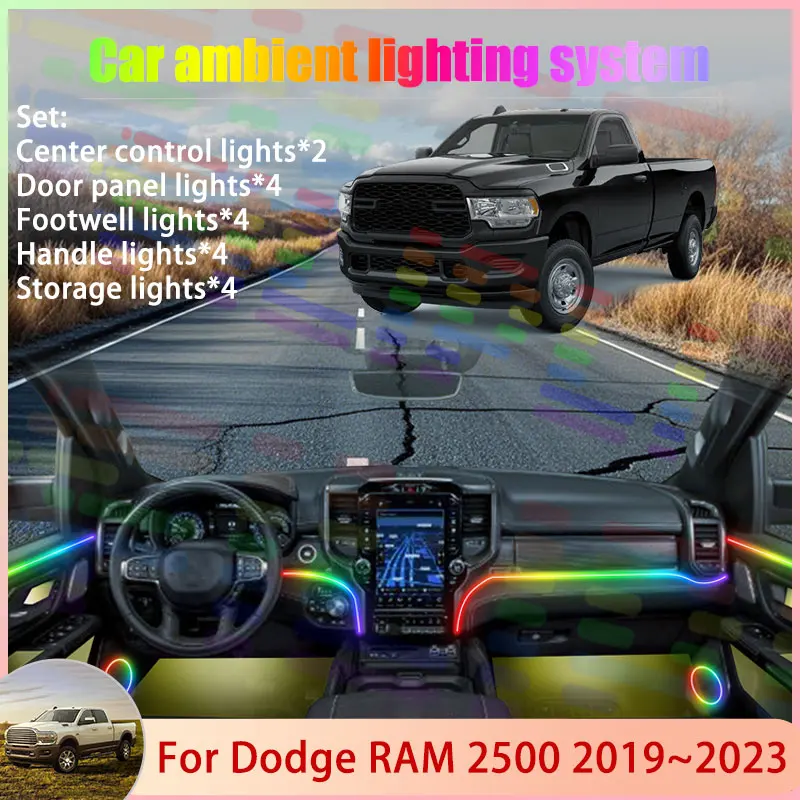 For Dodge RAM 2500 MK5 5th 2019~2023 2020 2021 DT 2/18 in 1 Car Atmosphere Light Lamp RGB Shade Ensemble Streamer Atmosphere Set
For Dodge RAM 2500 MK5 5th 2019~2023 2020 2021 DT 2/18 in 1 Car Atmosphere Light Lamp RGB Shade Ensemble Streamer Atmosphere Set