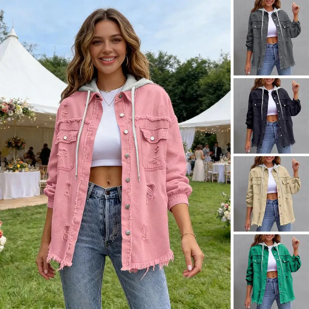 Holes Ripped Distressed Denim Jacket Coats Women Spring Autumn Shirt Jeancoat Casual Top Loose Outerwear Lady Coat Overcoat
Holes Ripped Distressed Denim Jacket Coats Women Spring Autumn Shirt Jeancoat Casual Top Loose Outerwear Lady Coat Overcoat