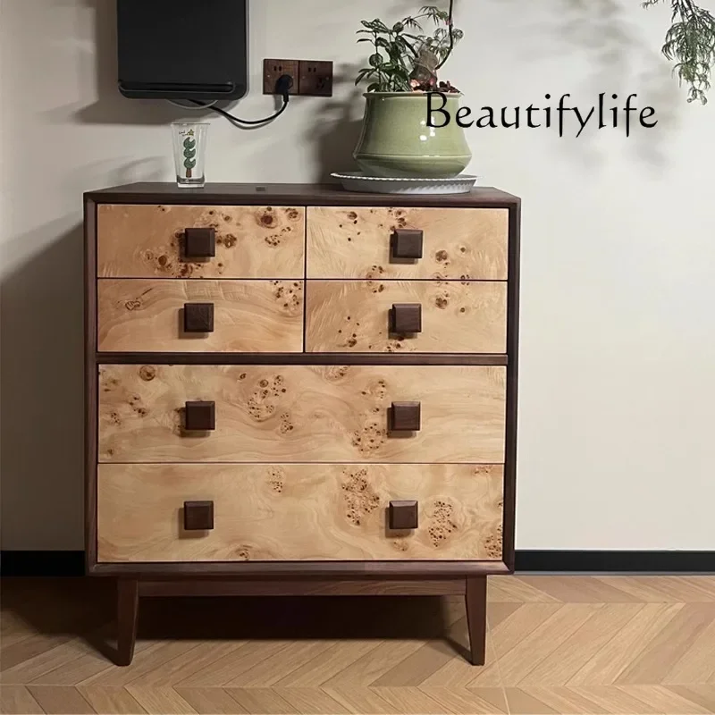 Medieval style solid wood chest cabinet, retro style tree shadow, black walnut side cabinet, storage TV cabinet
Medieval style solid wood chest cabinet, retro style tree shadow, black walnut side cabinet, storage TV cabinet