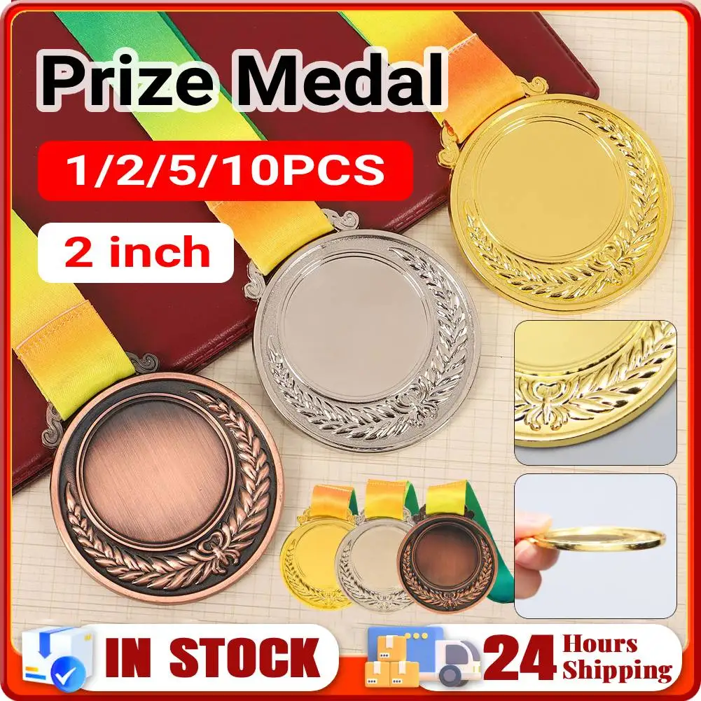 1-10Pcs Gold Silver Bronze Prize Medal w/ Neck Ribbon, 2 Inches 1st 2nd 3rd Award Medal, for Kids School Sports Meeting Souvenir
1-10Pcs Gold Silver Bronze Prize Medal w/ Neck Ribbon, 2 Inches 1st 2nd 3rd Award Medal, for Kids School Sports Meeting Souvenir