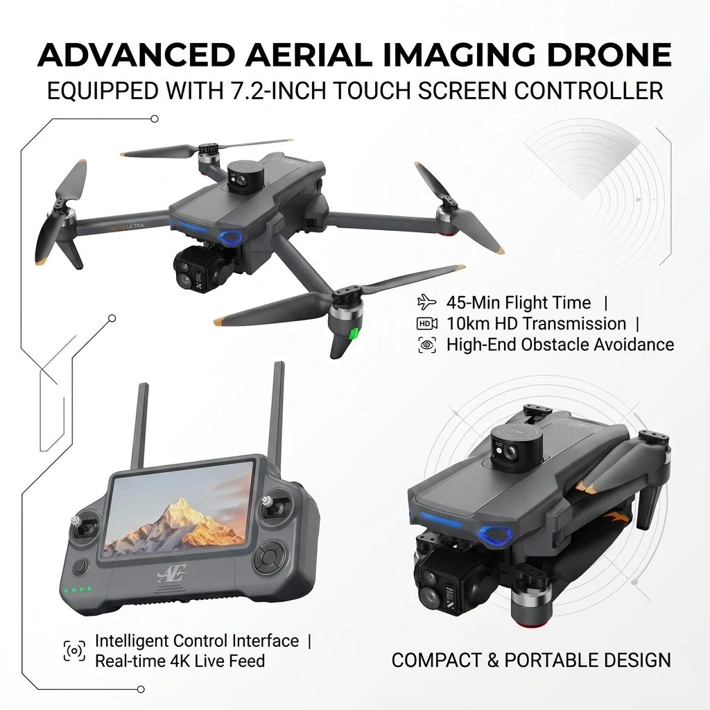 AE30 8K Camera Drone,3-Axis Gimbal & WiFi Obstacle Avoidance,FPV Brushless Motor, Touch Screen,Long Flight Time for Professional
AE30 8K Camera Drone,3-Axis Gimbal & WiFi Obstacle Avoidance,FPV Brushless Motor, Touch Screen,Long Flight Time for Professional