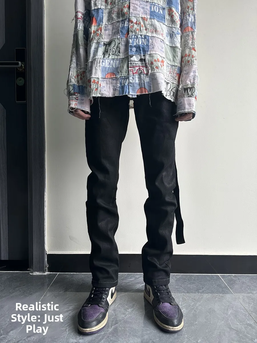 Джинсы k Ro Version Straight Leg Wax Pants с ручным покрытием, в американском стиле High Street, зауженные, черные, молодежные, повседневные, со средней посадкой, длинные брюки
Джинсы k Ro Version Straight Leg Wax Pants с ручным покрытием, в американском стиле High Street, зауженные, черные, молодежные, повседневные, со средней посадкой, длинные брюки