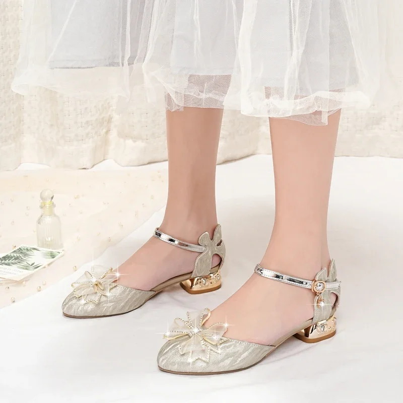Summer 2024 Fashion Princess Style Lace Butterfly-knot Princess Sandals Buckle Strap Block Heel Sliver Pink Party Shoes Women
Summer 2024 Fashion Princess Style Lace Butterfly-knot Princess Sandals Buckle Strap Block Heel Sliver Pink Party Shoes Women