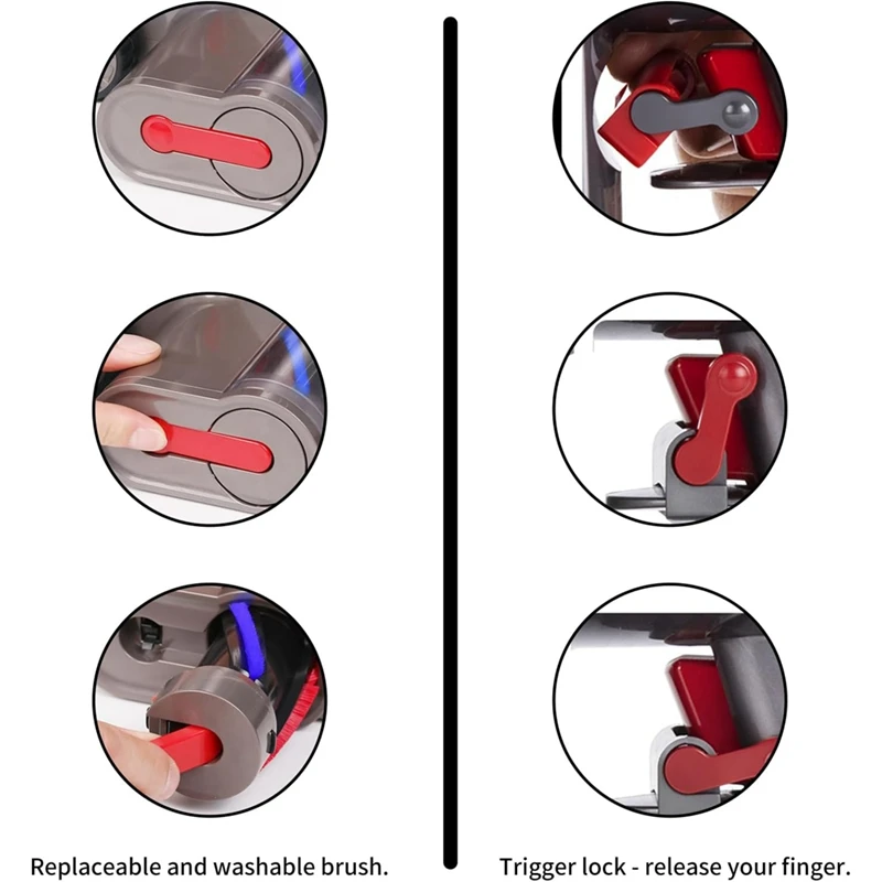 Cleaner Parts With 4 LED And Trigger Lock As Shown For Dyson V7 V8 V10 V11 V15 Brush Head For Carpet,Parquet And Tile Accessory
Cleaner Parts With 4 LED And Trigger Lock As Shown For Dyson V7 V8 V10 V11 V15 Brush Head For Carpet,Parquet And Tile Accessory