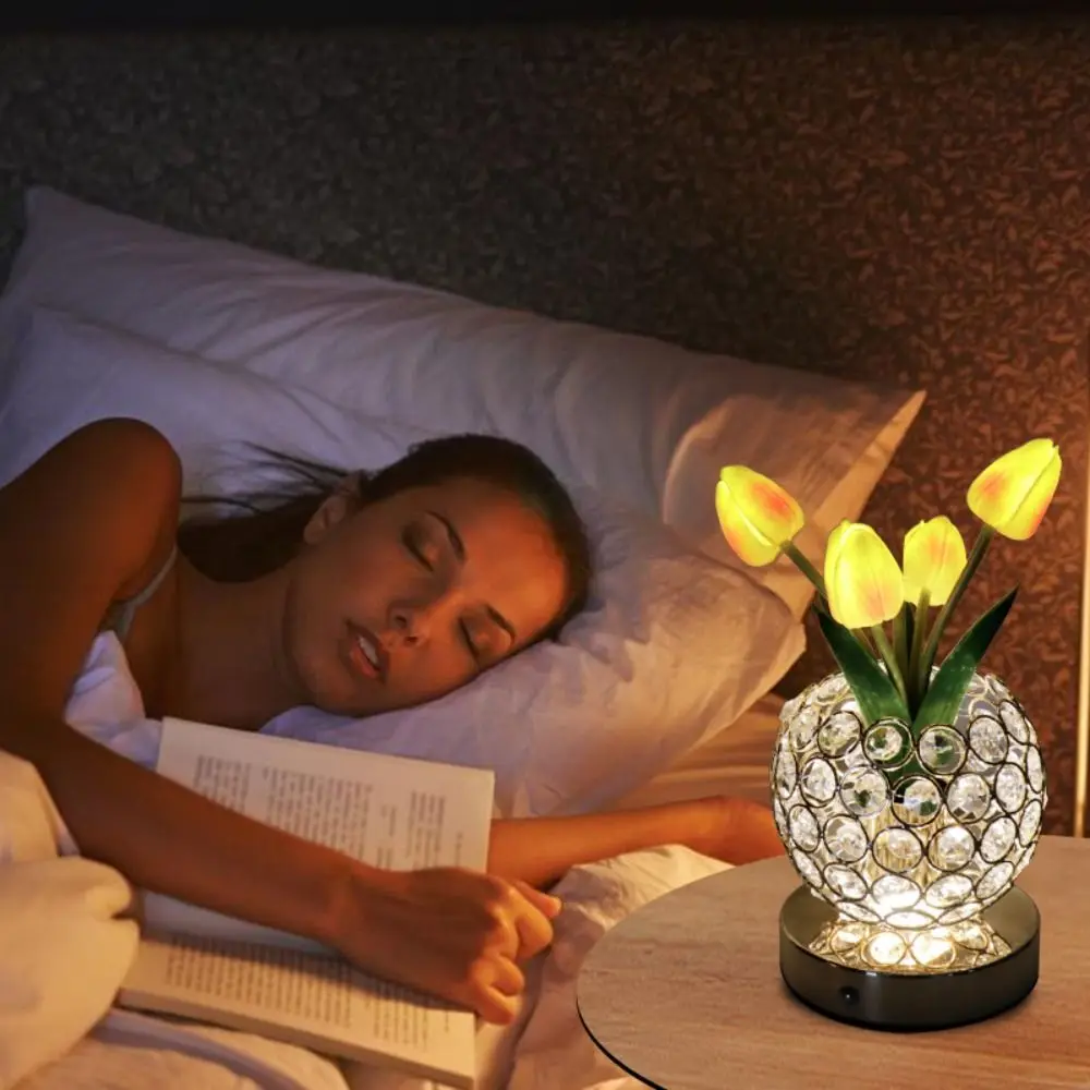 3 Color Tulip Crystal Flower Lamps USB Charge Touch Control Desk Lamp Infinitely Dimming Warm Light Bedside Lamps Living Room
3 Color Tulip Crystal Flower Lamps USB Charge Touch Control Desk Lamp Infinitely Dimming Warm Light Bedside Lamps Living Room