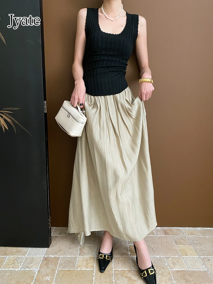 Jyate Chinese Style Pleated Long A Line Skirts For Women Spring New Casual High Waist Women's Skirt 2024 Elegant Woman Clothes
Jyate Chinese Style Pleated Long A Line Skirts For Women Spring New Casual High Waist Women's Skirt 2024 Elegant Woman Clothes